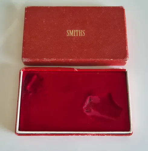 Vintage Smiths watch box flat red rectangular box