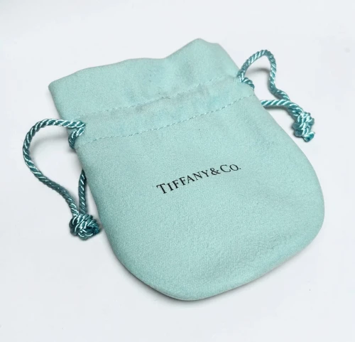 Tiffany & Co. Blue velvet jewellery pouch with box