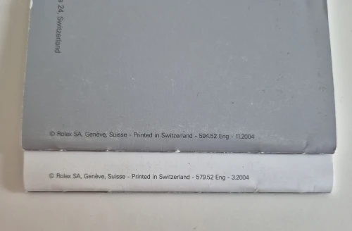 Rolex Submariner Manual 2004 594.52 Eng - 11.2004 + Your Rolex Oyster manual 579.52 Eng - 3.2004