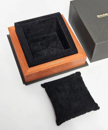 Baume & Mercier watch box wood lining with manual & swing tag Circa 2000s