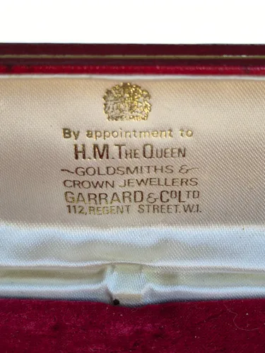 Vintage Garrard watch box Red by Appointment to H.M the Queen Goldsmiths & Crown Jewellers