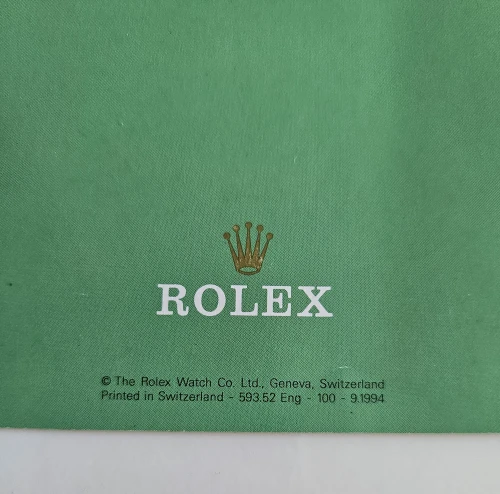 Rolex Datejust manual 1994 593.52 Eng - 100 - 9.1994