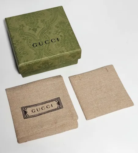 Gucci jewellery box hesian pouch with earing board