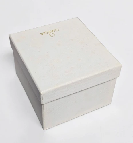 Omega grey watch box with blank guarantee papers circa 1990-2000s