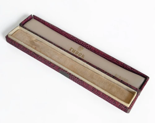 Vintage Tudor watch box Ladies flat lay design paper mache outer Circa 1930-1940s