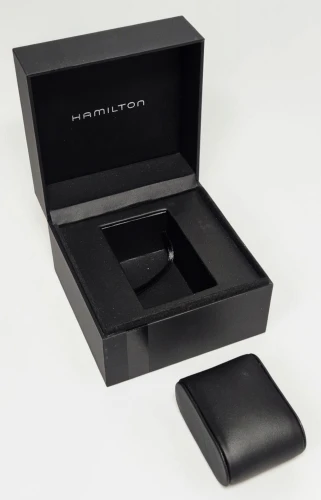 Hamilton Watch box black square design with manual