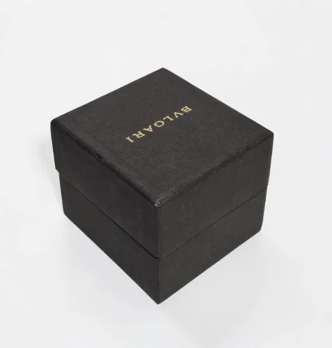 Bvlgari ring box black leather with c stand + outer box
