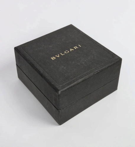 Bvlgari earring box shiny black laquer + outer box