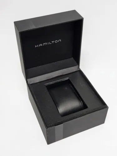 Hamilton Watch box black square design with manual