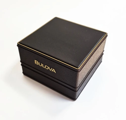 Vintage Bulova Accutron watch box with blank papers circa 1980s-1990s