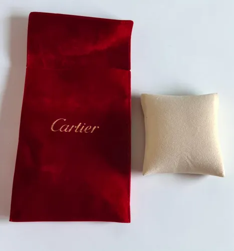 Cartier watch pouch XL red velvet travel pouch with cushion