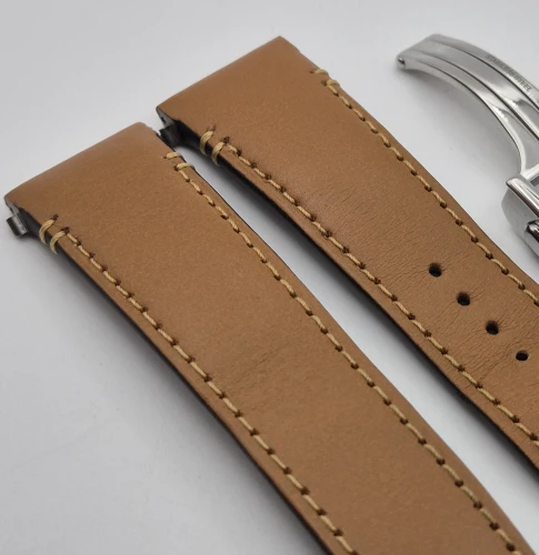 Cartier OEM Tan leather strap 21mm Quick change + Deployment clasp KDAULABK