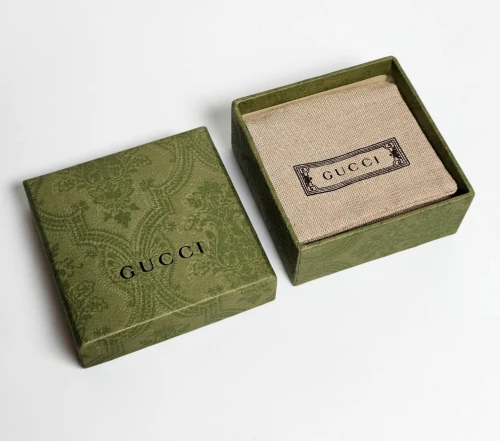 Gucci jewellery box hesian pouch with earing board