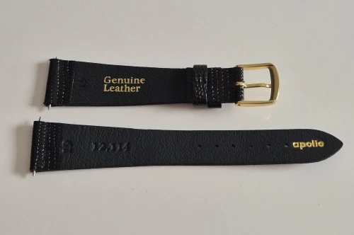 Apollo 19mm Black lizard leather strap