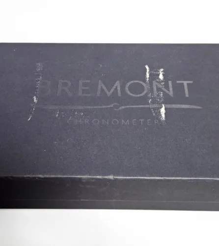 Bremont leather watch case / watch box with dust cover & blue outer box