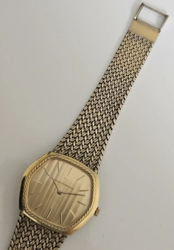 Girard Perregaux Manual wind watch Gold Plated Hexagonal case with integrated bracelet Circa 1980s