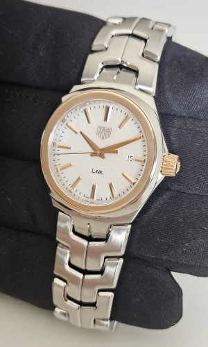 TAG Heuer Link WBC1350 Bi-colour 32mm Quartz 18ct Gold bezel & Mother of Pearl dial