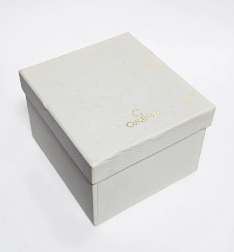 Omega grey watch box with blank guarantee papers circa 1990-2000s