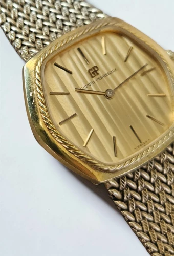 Girard Perregaux Manual wind watch Gold Plated Hexagonal case with integrated bracelet Circa 1980s