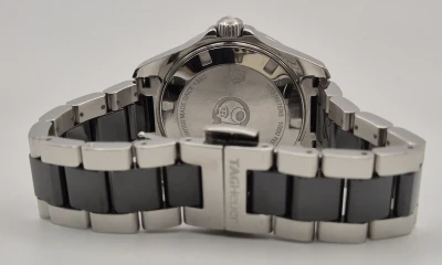 TAG Heuer WAY131A 35mm Quartz Blk ceramic & Stainless Steel Box & Papers 2016