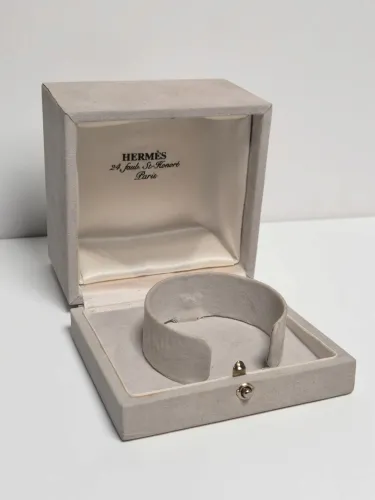 Hermes Vintage watch box grey with C-Clip