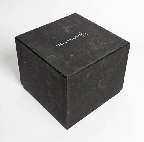 Hamilton Watch box black square design with manual