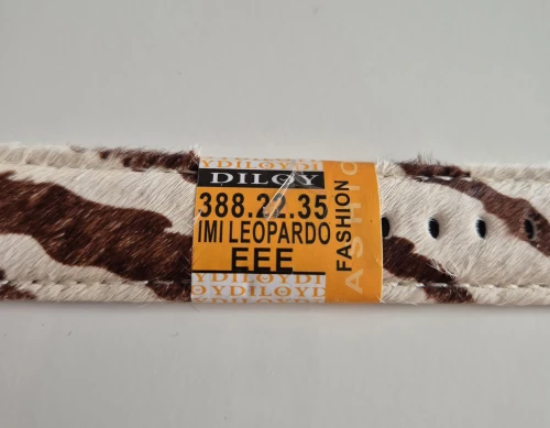 Diloy 22mm Brown & White leather strap 388.22.35 Textured cow hide