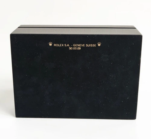Rolex Cellini black lacquer wood box 50.00.09 with outer box & wallet circa 1990-2000s