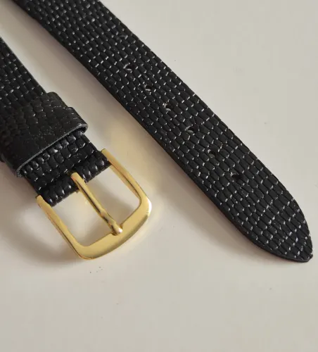 Apollo 19mm Black lizard leather strap
