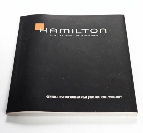 Hamilton Watch box black square design with manual