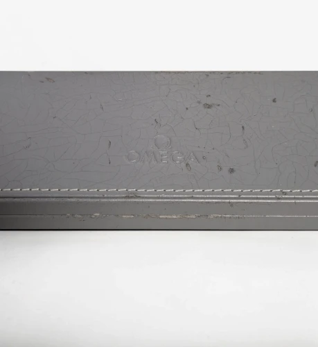 Omega grey watch box long flat lay box with outer box Circa 1990s-2000s *Flaking