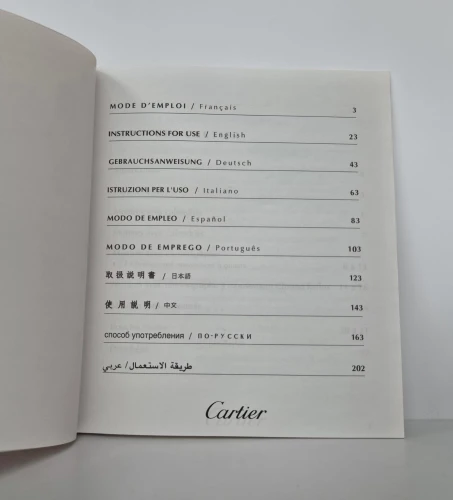 Cartier Instruction manual & guarantee papers PCWA4184 / PCWA4183