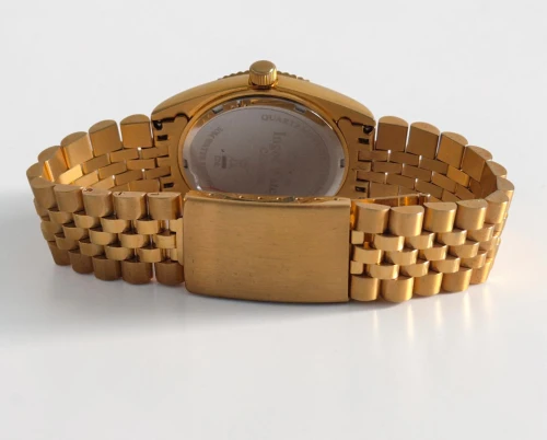 Swiss Ingot Quartz watch Solid 24ct gold ingot in dial Champagne dial Gold plated