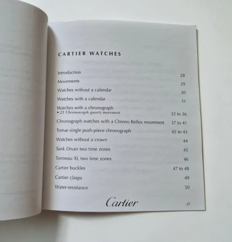 Cartier Instruction manual with cover PCWA0377