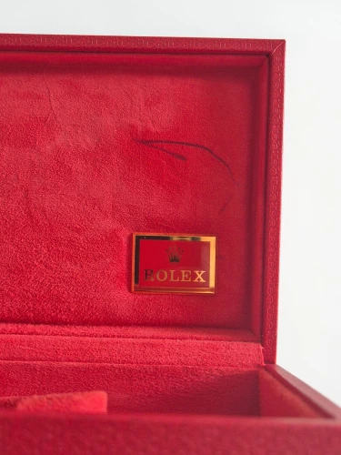 Vintage Rolex red jubilee watch box 60.00.02 embossed leather 1980s-2000s *Marked