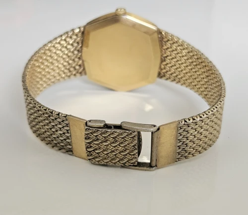 Girard Perregaux Manual wind watch Gold Plated Hexagonal case with integrated bracelet Circa 1980s