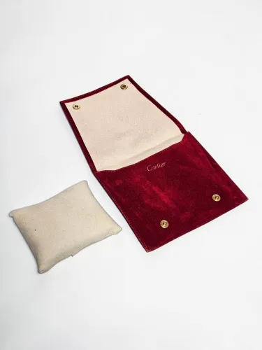 Cartier Red velvet pouch square shape for watches or jewellery