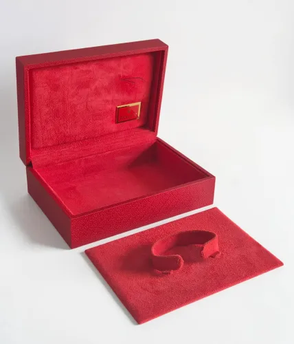 Vintage Rolex red jubilee watch box 60.00.02 embossed leather 1980s-2000s *Marked