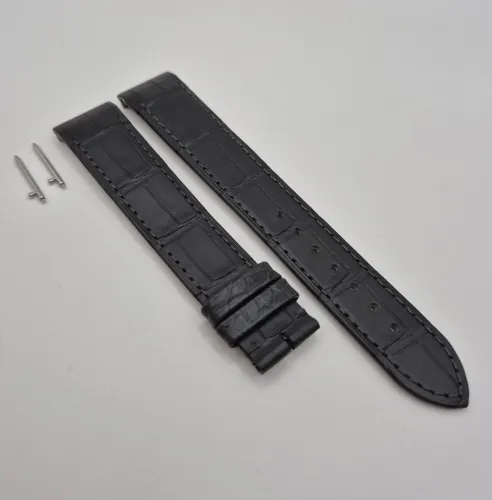 Cartier OEM Grey Alligator leather strap 18mm x 16mm Semimat KD8NBM18