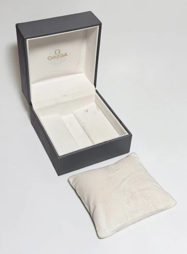 Omega grey watch box with blank guarantee papers circa 1990-2000s