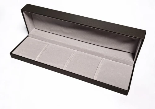 Gucci long flat box for watches / bracelets / jewellery with grey velvet pouch