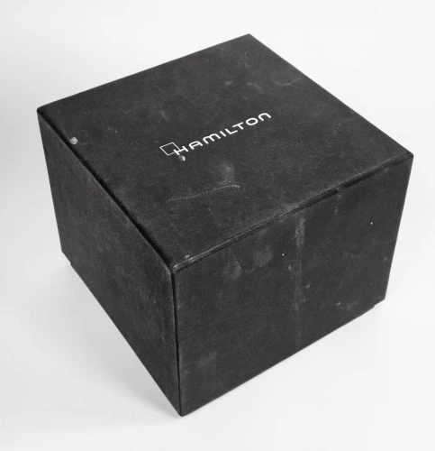 Hamilton Watch box black square design with manual